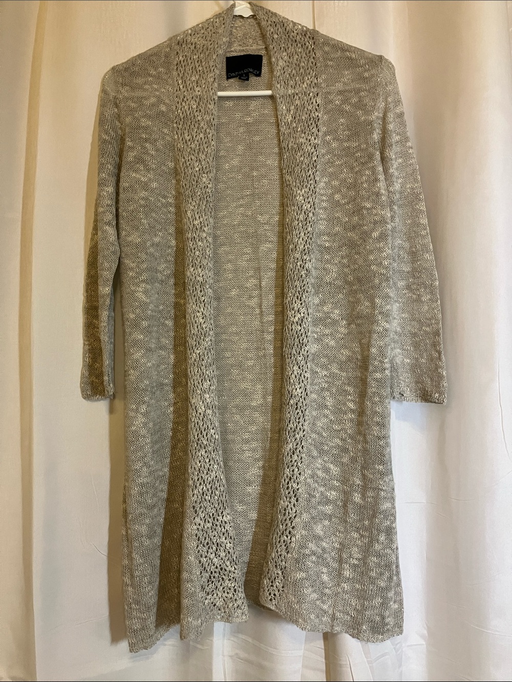 Cynthia Rowley Open-Front Beige Knit Cardigan